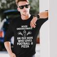Never Underestimate Who Loves Football & Pizza Football Long Sleeve T-Shirt Gifts for Him Never Underestimate Who Loves Football & Pizza Football Long Sleeve T-Shirt Gifts for Him