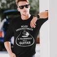 Never Underestimate A Trainwreck With A Guitar Long Sleeve T-Shirt Gifts for Him