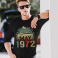 Vintage 51St Birthday 51 Years Old Vintage May 1972 Long Sleeve T-Shirt Gifts for Him