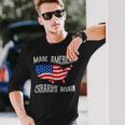 Vintage Make America Straight Again Groovy American Us Flag Long Sleeve T-Shirt T-Shirt Gifts for Him
