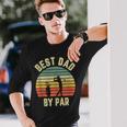 Vintage Best Dad By Par Fathers Day Golfing Long Sleeve T-Shirt T-Shirt Gifts for Him