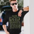 Vintage Im A Dad Grandpa And Veteran Nothing Scares Me Long Sleeve T-Shirt Gifts for Him