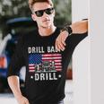 Vintage Drill Baby Drill American Flag Trump Political Long Sleeve T-Shirt Gifts for Him