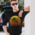 Vintage Retro Beach Vacation Destin Fl Florida Sunset Florida & Merchandise Long Sleeve T-Shirt T-Shirt Gifts for Him