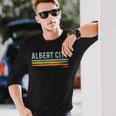 Vintage Stripes Albert City Ia Long Sleeve T-Shirt Gifts for Him
