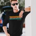 Vintage Sunset Stripes Amargosa Valley Nevada Long Sleeve T-Shirt Gifts for Him