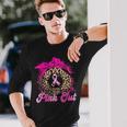 Wear Pink Out Soccer Ribbon Leopard Breast Cancer Awareness Long Sleeve T-Shirt Gifts for Him