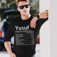 Yusuf Nutrition Birthday Personalized Name Idea Long Sleeve T-Shirt Gifts for Him