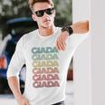 First Name Giada Italian Girl Retro Name Tag Groovy Party Long Sleeve T-Shirt T-Shirt Gifts for Him