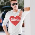 I Heart Olivia First Names And Hearts I Love Olivia Long Sleeve T-Shirt Gifts for Him
