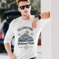 Vintage Retro Yellowstone National Park Hiking Long Sleeve T-Shirt Gifts for Him