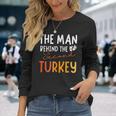 2Nd Pregnancy Announcement Thanksgiving Dad Turkey Baby 2023 Long Sleeve T-Shirt Gifts for Her