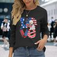 4Th Of July Decor Patriotic Love Maltipoo Dog Usa Flag Long Sleeve T-Shirt T-Shirt Gifts for Her