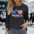 4Th Of July Merica Sunglasses Us American Flag Patriotic Patriotic Long Sleeve T-Shirt Gifts for Her