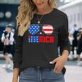 4Th Of July Shirt Merica Sunglasses All America Usa Flag Long Sleeve T-Shirt Gifts for Her