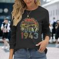 80 Year Old July 1943 Vintage Retro 80Th Birthday 80Th Birthday Long Sleeve T-Shirt T-Shirt Gifts for Her