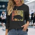 American Bison Periodic Table Elements Buffalo Retro Long Sleeve T-Shirt Gifts for Her
