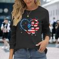 American Flag Patriotic Dog & Cat Paw Print 4Th Of July Long Sleeve T-Shirt T-Shirt Gifts for Her
