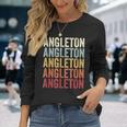 Angleton Texas Angleton Tx Retro Vintage Text Long Sleeve T-Shirt Gifts for Her