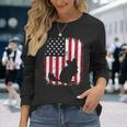 Animal Lover Vintage American Flag 4Th Of July Chinchilla Long Sleeve T-Shirt Gifts for Her