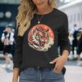 Asian Inspired Vintage Style 80S Retro Japanese Tiger Long Sleeve T-Shirt Gifts for Her