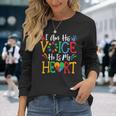 Autism I Am His Voice He Is My Heart Autism Awareness Month Long Sleeve T-Shirt T-Shirt Gifts for Her