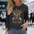 Beer Bbq Chef Beer Smoked Meat Lover Summer Quote Grilling Long Sleeve T-Shirt Gifts for Her