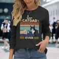 Best Cat Dad Ever Vintage Retro Cat Fathers Day Long Sleeve T-Shirt T-Shirt Gifts for Her