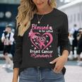 Blessed To Be Called Pink Women Heart Breast Cancer Survivor Long Sleeve T-Shirt Gifts for Her
