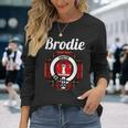 Brodie Clan Scottish Name Coat Of Arms Tartan Long Sleeve T-Shirt Gifts for Her