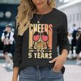 Cheers To 5 Years Jubilee Marriage Wedding Anniversary Five Long Sleeve T-Shirt Gifts for Her