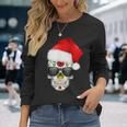 Christmas Hat Santa Day Of The Dead Sugar Skull Party Long Sleeve T-Shirt Gifts for Her