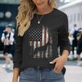 Doberman Pinscher American Flag Patriotic Long Sleeve T-Shirt Gifts for Her
