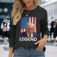 Donald Trump 2024 Shot President Legend American Flag Long Sleeve T-Shirt Gifts for Her