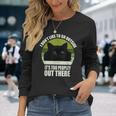 I Don't Like To Go Outside It's Too Peopley Out There Cat Long Sleeve T-Shirt Gifts for Her