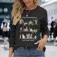 Easily Distracted By Cats And Books Cat Book Lovers Bookworm Long Sleeve T-Shirt T-Shirt Gifts for Her