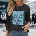 Famous Classical Music Composer Musician Mozart Long Sleeve T-Shirt Gifts for Her