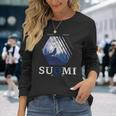 Finland Full Moon Wolf Howling Suomi Flag Used Look Long Sleeve T-Shirt Gifts for Her