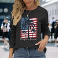 Flagler Beach Patriotic American Flag Palm Trees Long Sleeve T-Shirt Gifts for Her