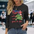 Florida Where Woke Goes To Die American Flag And Alligator Long Sleeve T-Shirt Gifts for Her