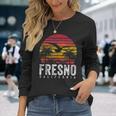 Fresno California Ca Vintage Retro Distressed Style Long Sleeve T-Shirt Gifts for Her