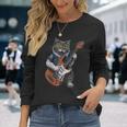 Cat Playing A Guitar Cats Lover Long Sleeve T-Shirt Gifts for Her