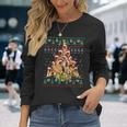 German Shepherd Christmas Lights Ugly Sweater Xmas Long Sleeve T-Shirt Gifts for Her