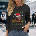 Irish Setter Dog Santa Hat Ugly Christmas Sweater Long Sleeve T-Shirt Gifts for Her
