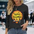 Three Gnomes With Pumpkin Happy Halloween Costume Long Sleeve T-Shirt Gifts for Her