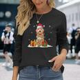 Goldendoodle Santa Christmas Tree Lights Xmas Pajama Dogs Long Sleeve T-Shirt Gifts for Her