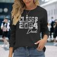 Graduating Senior Graduate Class Of 2024 Football Dad Long Sleeve T-Shirt Gifts for Her