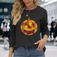 Halloween Costume Patchwork Pumpkin Stained Glass Halloween Costume Long Sleeve T-Shirt Gifts for Her