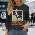 Head Honcho Vintage Rooster Illustration Perfect Boss Long Sleeve T-Shirt Gifts for Her