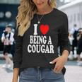 I Heart Love Being A Cougar Hot Older Woman Long Sleeve T-Shirt Gifts for Her